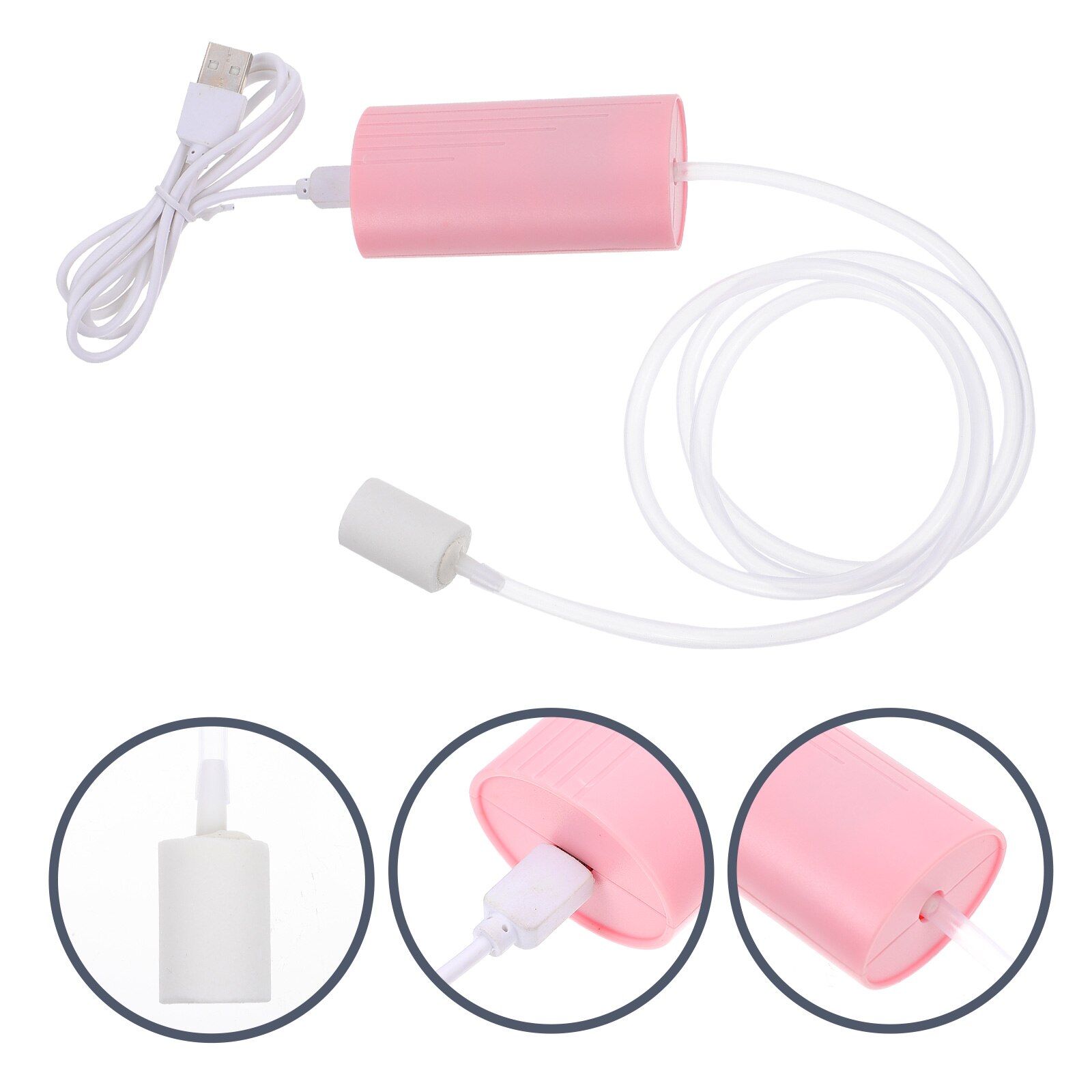 1 Set Pump Oxygen Pump Oxygen Adding Pump Mini Oxygen Pump USB Oxygen Pumps for Home: Pink