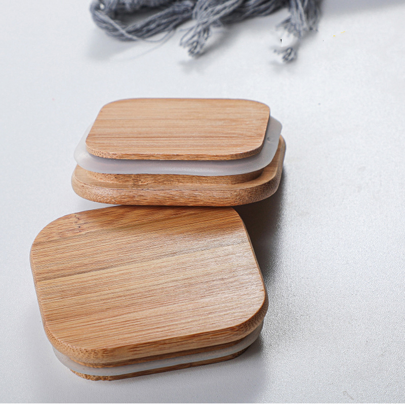 2 Piece Square Sealed Glass Jars Kitchen Storage Box Tank Coffee Bean Storage Can Mason Jar with Lid Food Container