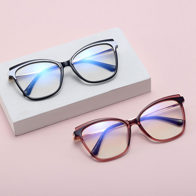 Hotony Women Eyewear Prescription Blue Light Blocking Glasses Frame Full Rim Female Woman Spectacles UV400