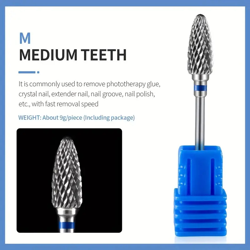 Brocas de carburo de tungsteno para uñas, accesorios de taladro eléctrico para manicura, fresas para quitar esmalte de uñas en Gel, herramientas para uñas Efiles: Azul