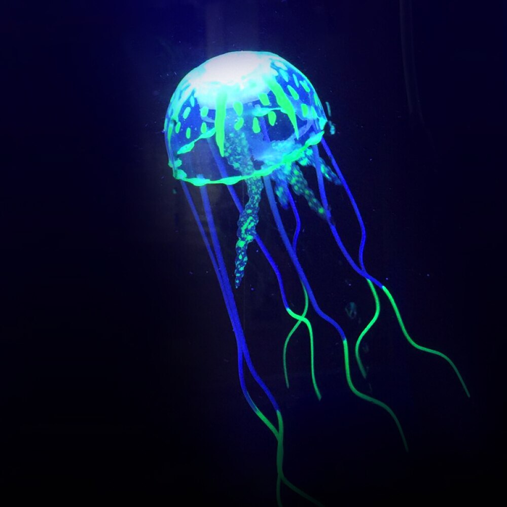 Glowing Effect Artificial Jellyfish Fish Tank Aquarium Decoration Mini Submarine Ornament Underwater Pet Decor
