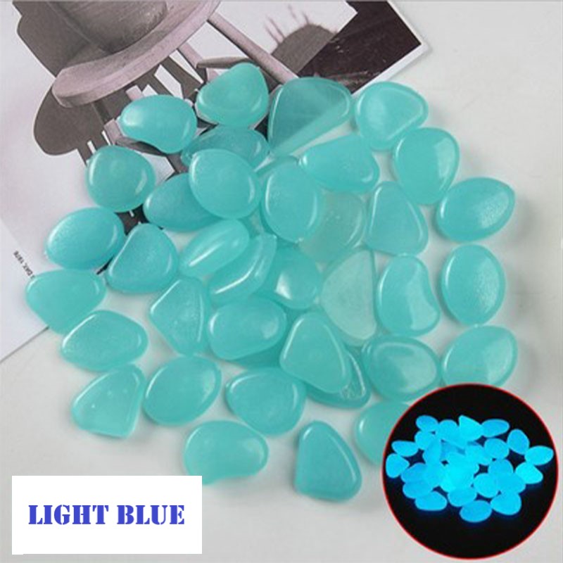 100/500/1000 stks lichtgevende stenen aquarium zand grind glow in dark aquarium buiten tuin licht stenen zonneplanten potten decor-1000 stks-blauw