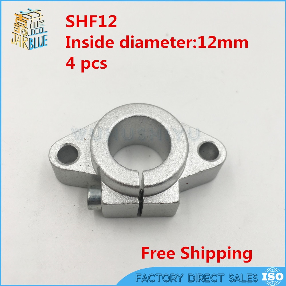 ! 4pcs/lot SHF12 12mm horizontal linear shaft support 12mm Linear Rail Shaft Support XYZ Table CNC SHF Series Rail Shaft