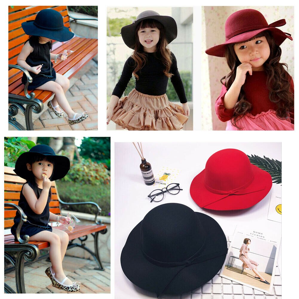 accesorios de verano para bebé dulce niñas niños Bowknot sombrero Bowler playa protección del sol Caps Bonnet accesorios de fotografía para niños 2- 8T