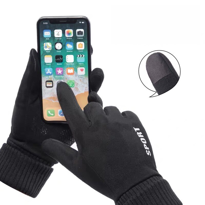 Xiaomi Winter Warm Full Finger Gloves Men Women Touch Screen Gloves Outdoor Sports Skiing Gloves Non-slip Suede Cycling Gloves
