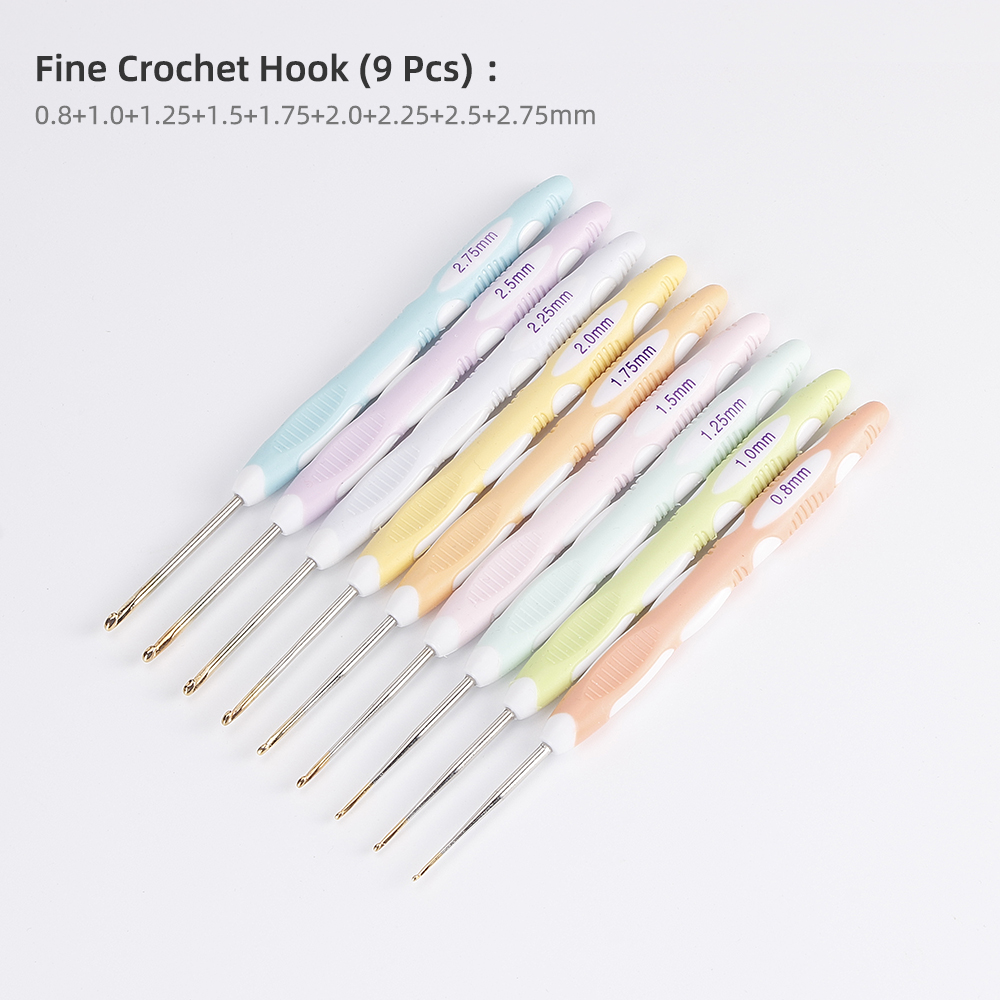 Colourful Soft Crochet Hook Set Ergonomic Handles Knitting Needles