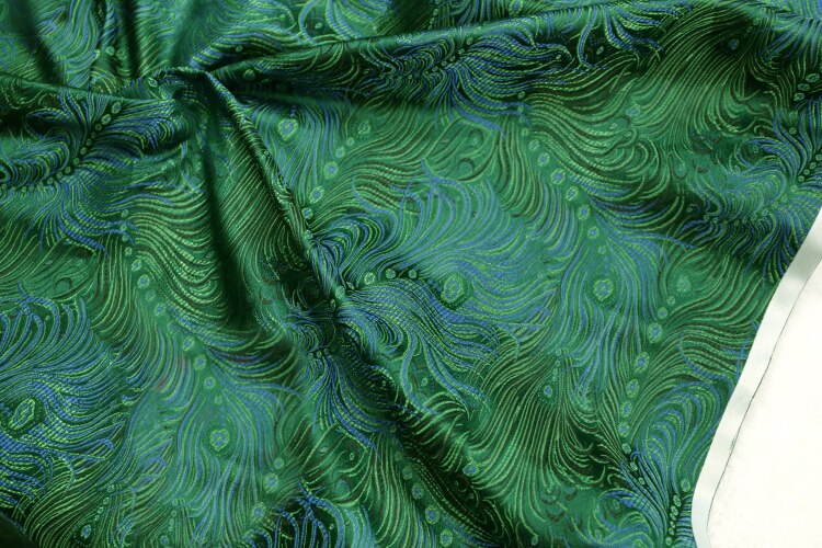 75x50cm peacock Brocade silk Fabric Damask Jacquard Apparel Costume Upholstery Furnishing Curtain Clothing Material patchwork