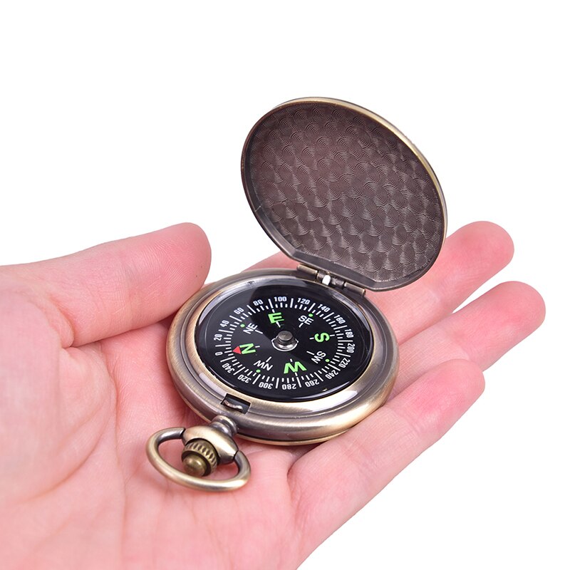 Vintage Bronze Compass Pocket Watch Retro Pocket Watch Compass Zinc Alloy Camping Accessaries