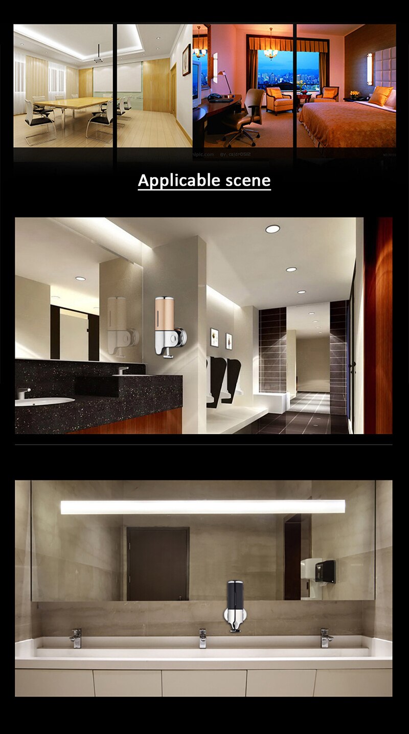 500ml Soap Dispenser Stainless Steel Bathroom Shower Lotion Shampoo Wall Mount For Wash-Bathroom Kitchen