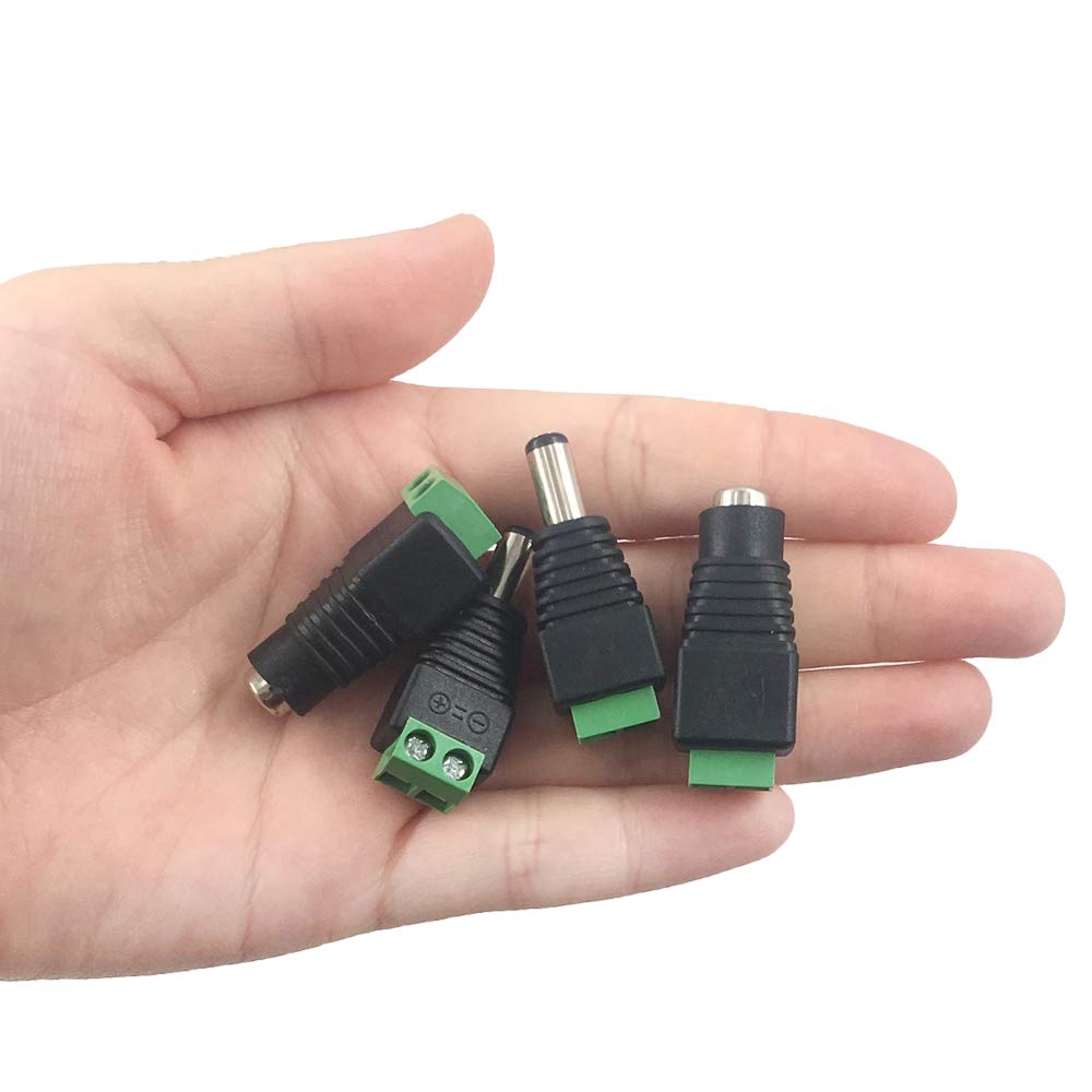 10 pares 12V macho + hembra 2,1 MM x 5,5 DC enchufe adaptador conector para cámara CCTV