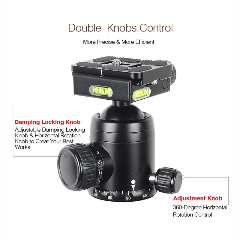 XILETU FB-1 Aluminium Stativ Kugelkopf kugelkopf Kamera Stativ Max last zu 15 kg Für ARCA Standard Manfrotto