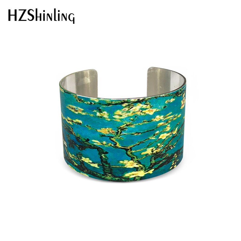 Starry Night Van Gogh cuff bracelet Vincent van Gogh Bangle Wristband Sunflowers Jewelry Floral Famous Paintings, Famous Artist