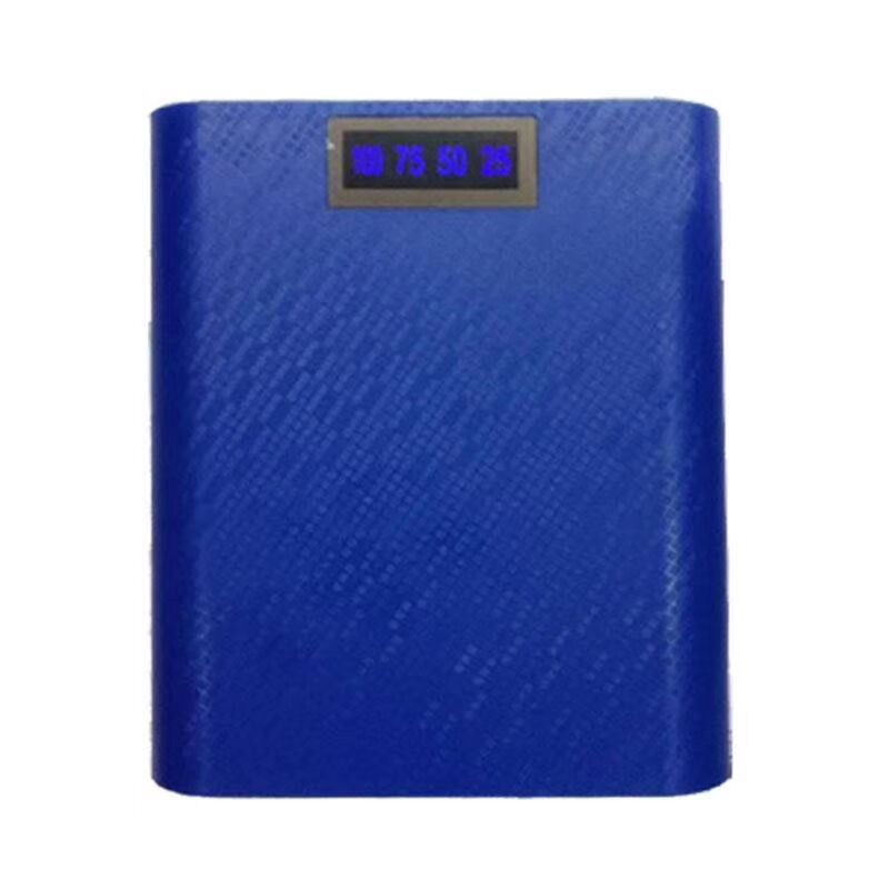 12000mah 5V LCD USB Powerbank Doos 4X18650 Batterijen (Geen inbegrepen) oplader Powerbank Case Voor Alle Smartphone Charger Case Kit: DeepBlue