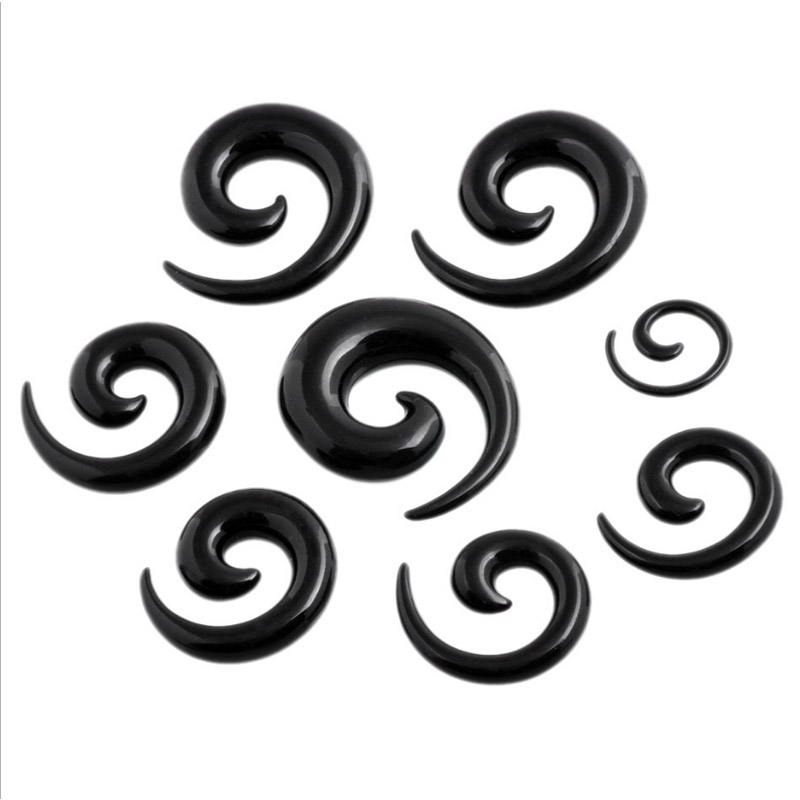 Bijoux de Corps Tire-bouchon Spirale Acrylique - 2pcs Boucles d'Oreilles Piercing