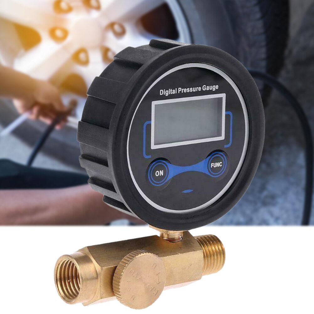 1/4inch 200PSI Backlight Home Handheld Digital Pressure Gauge Air Compressor Control Tool DIY Sprayer Durable Battery Operated