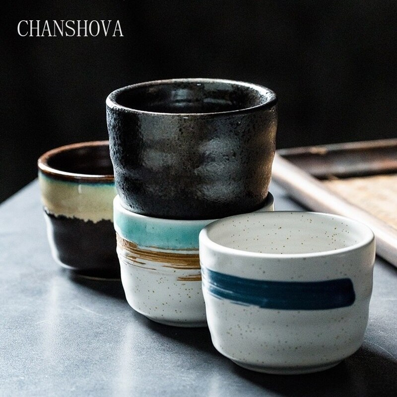 CHANSHOVA 120ml Style chinois traditionnel couleur glaçure tasse à thé en céramique porcelaine petite et grande tasse à café H038