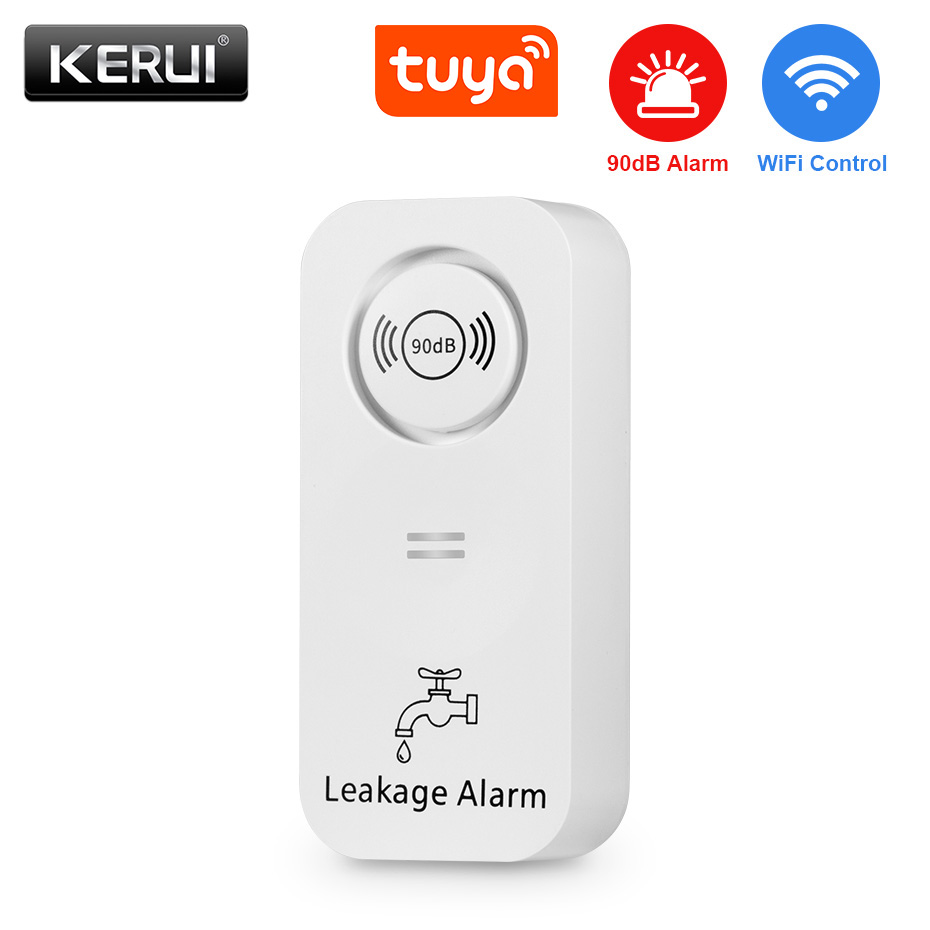 CORINA Draadloze Watersensor 90db Alarm Waterlekkage Detector Lek Alert Monitoring Lek en Druppel Alarm Voor Thuis: Black