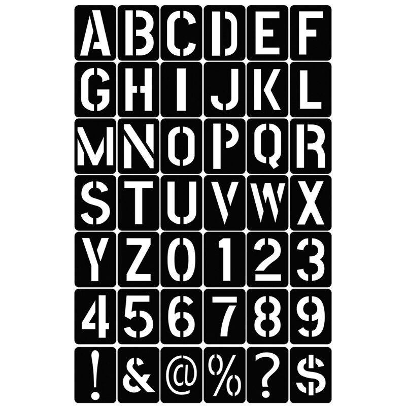 42 Pieces Letter Number Stencil Set Plastic Alphabet Painting Templates Mold Kit
