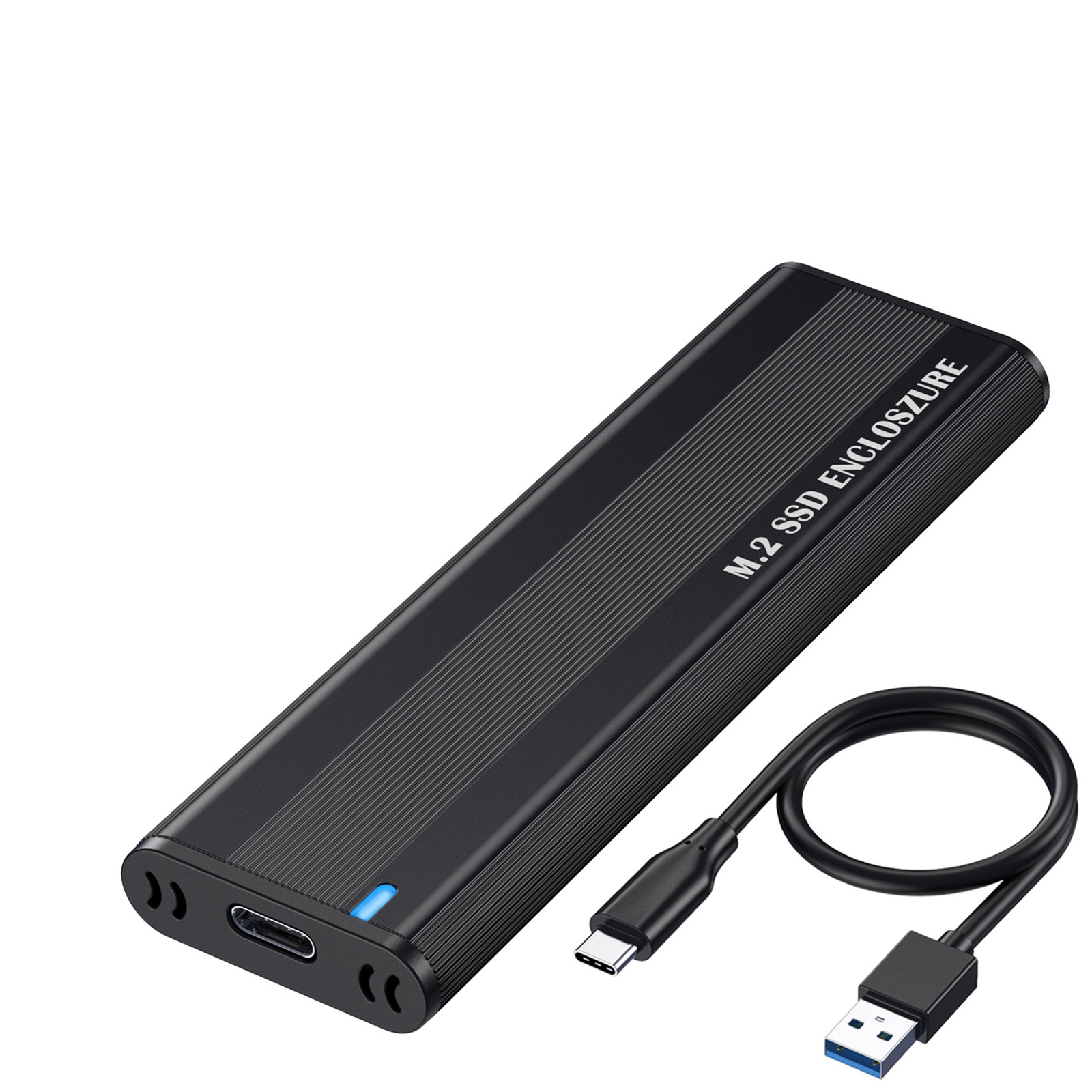 Hannord M.2 to USB C 10Gbps SSD Case External Enclosure M2 SSD Case NVME SATA Dual Protocol USB Type C 3.1 SSD Adapter: black