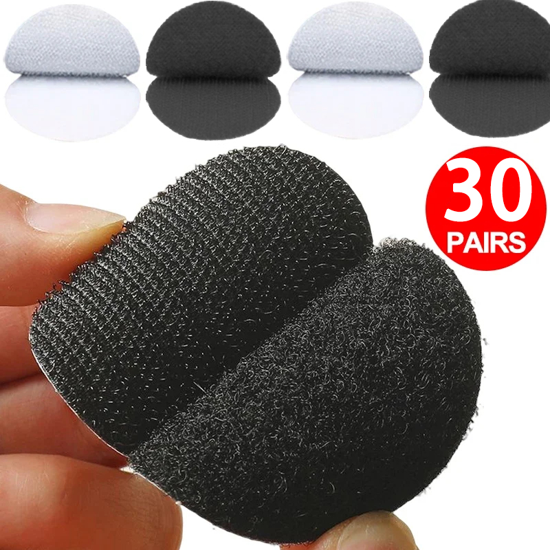 30 Paar doppelseitige selbst klebende Aufkleber mit Klett verschluss selbst klebendes Klebeband Teppich mit festem Patch Anti-Rutsch-Griff