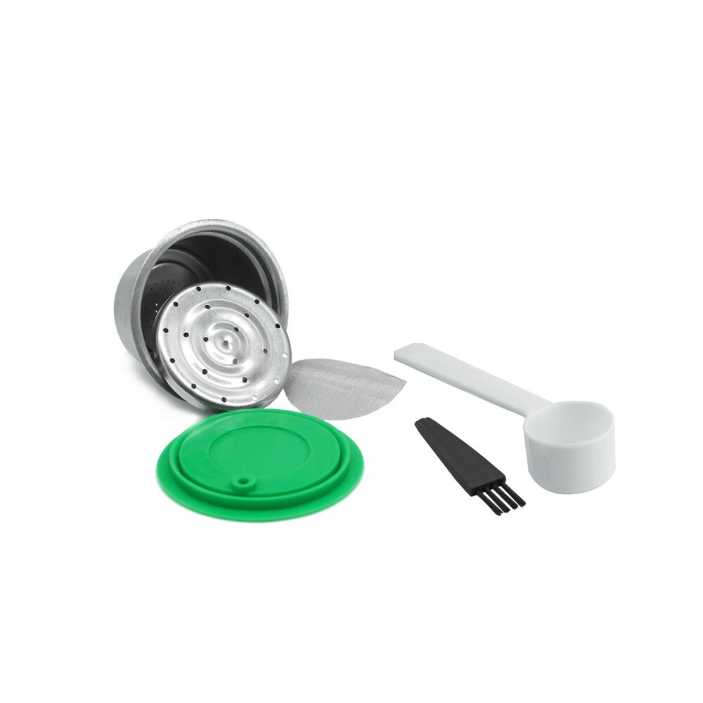 Wiederverwendbare Kaffee Kapsel Filter Tasse Edelstahl Metall Kapsel für Nescafe Dolce Gusto Nachfüllbare Kappen Löffel Pinsel Filter: 1Stck rostfrei Stahl
