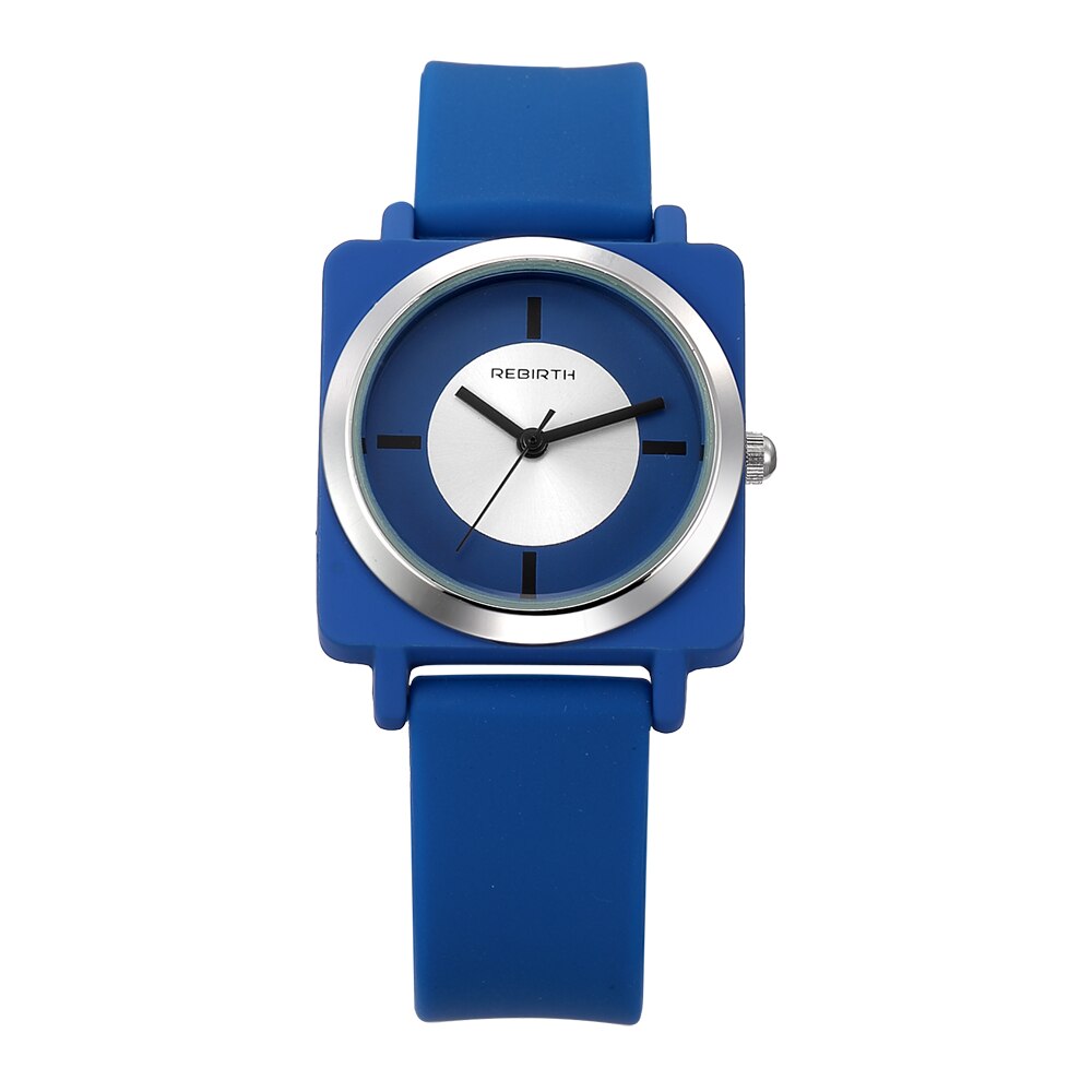 Wedergeboorte Dames Horloges Echt Horloges Siliconen Band Vrouwen Horloges Vierkante Horloge Vrouwen Klok Relogio Feminino Saat