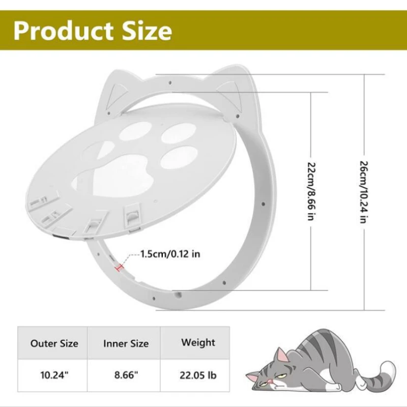 Magnetisk självstängande nätdörr för små hundar och katter med låsfunktion för nätdörr, fönster och veranda