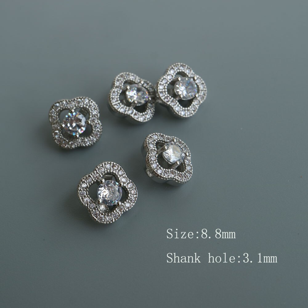 5pc/lot Luxury crystal buttons for clothes Cubic zirconia button for coat Decorative CZ sewing buttons for cashmere cardigan: YLSN-K-141-5pcR11