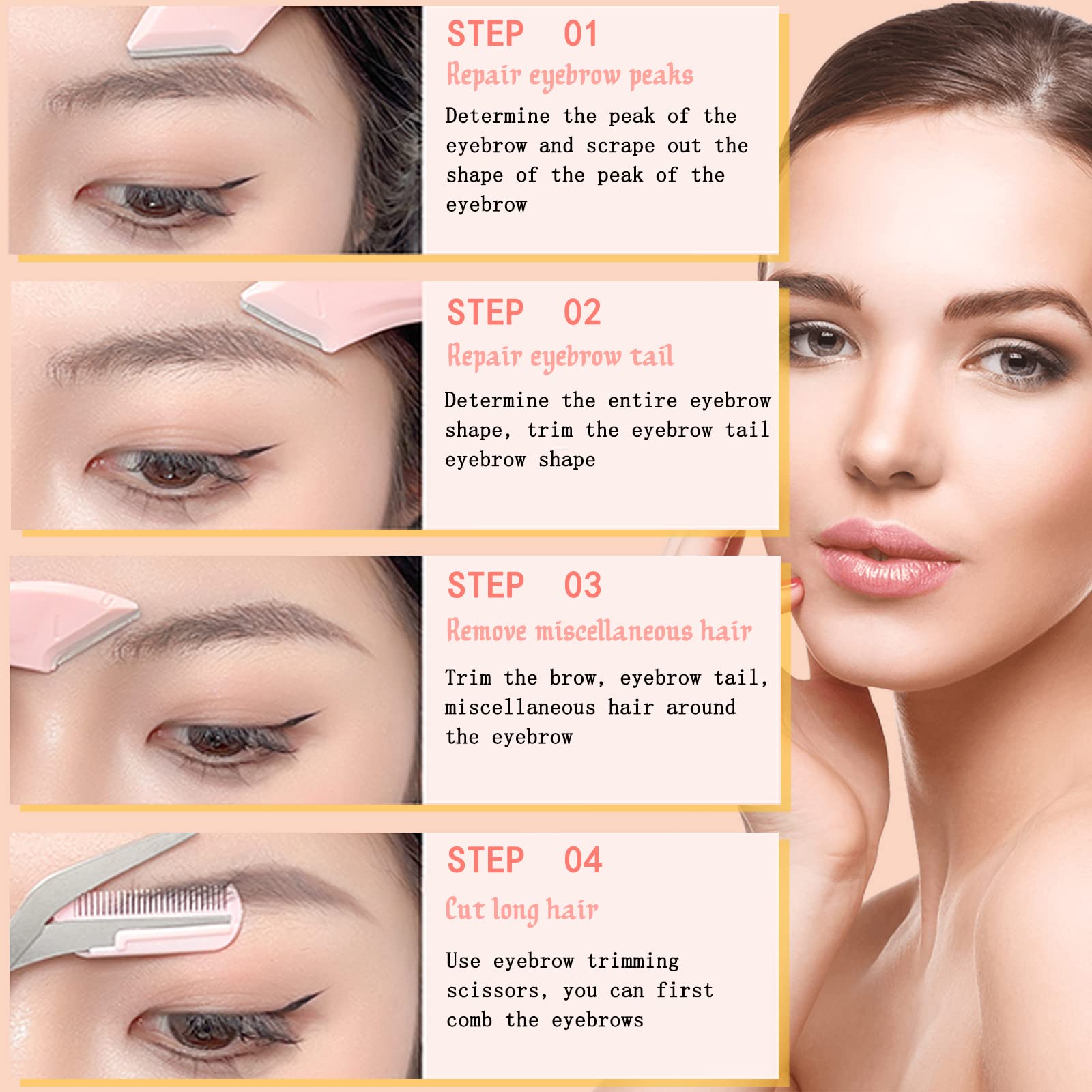 Wenkbrauw Trimmen Mes Wenkbrauw Gezicht Scheermes Voor Vrouwen Professionele Wenkbrauw Schaar Met Kam Brow Trimmer Schraper Accesso