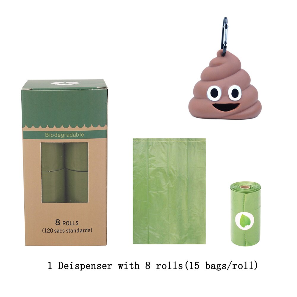 distributeur de sac de merde de chien forme drôle porte-boîte de rangement distributeur de sac de déchets convient pour laisse pour animaux de compagnie sacs de merde ensemble fournitures pour animaux de compagnie: 8 Rolls Poop