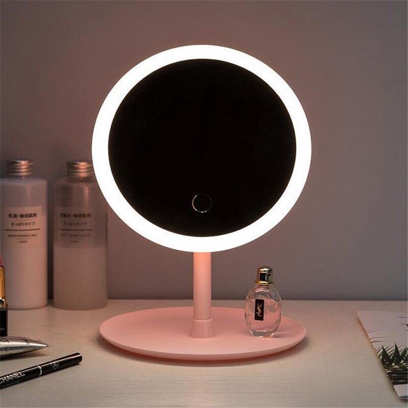 Adjustable Touch Screen Makeup Mirror With Led Standing Mirror Backlit Light Cosmetic Mirrors USB Charging 20#