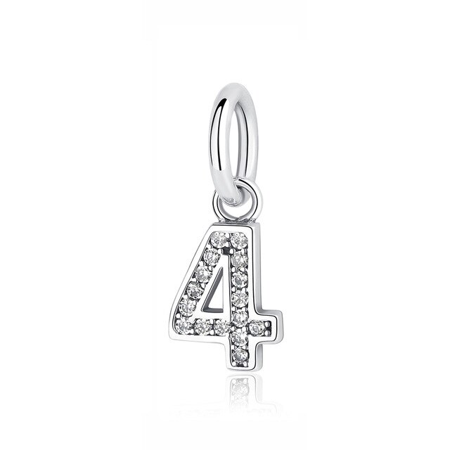 100% 925 Sterling Silver Classic Digital Women's Charm DIY Jewelry Pendant Jewelry: 791342CZ