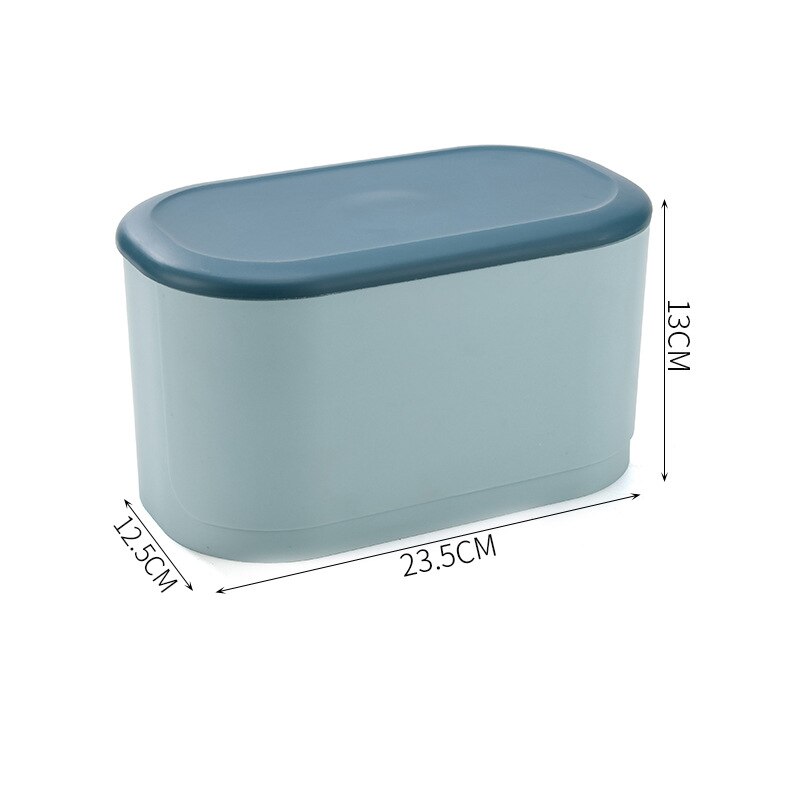 Wall Mounted Toilet Paper Holder Waterproof Toilet Paper Dispenser Bathroom Storage Rack Tissue Box Holder Bathroom Organizer: Light Blue-L