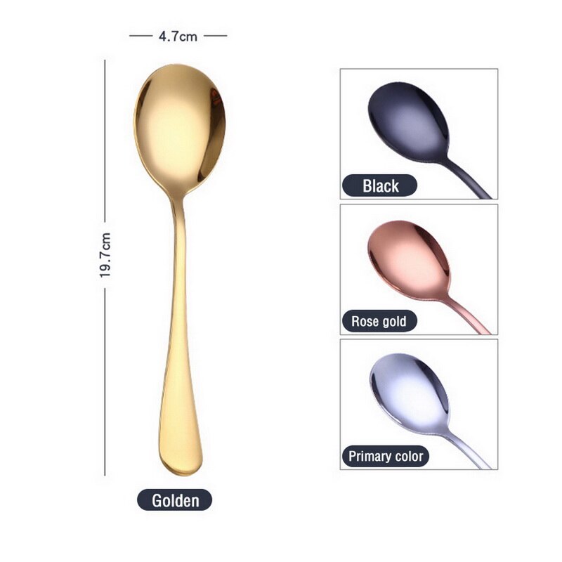 Tablewellware Gold Spoon Set steel cutlery Salad Fork Salad Spoon Stainless Steel Serving Spoon Set Unique Spoons