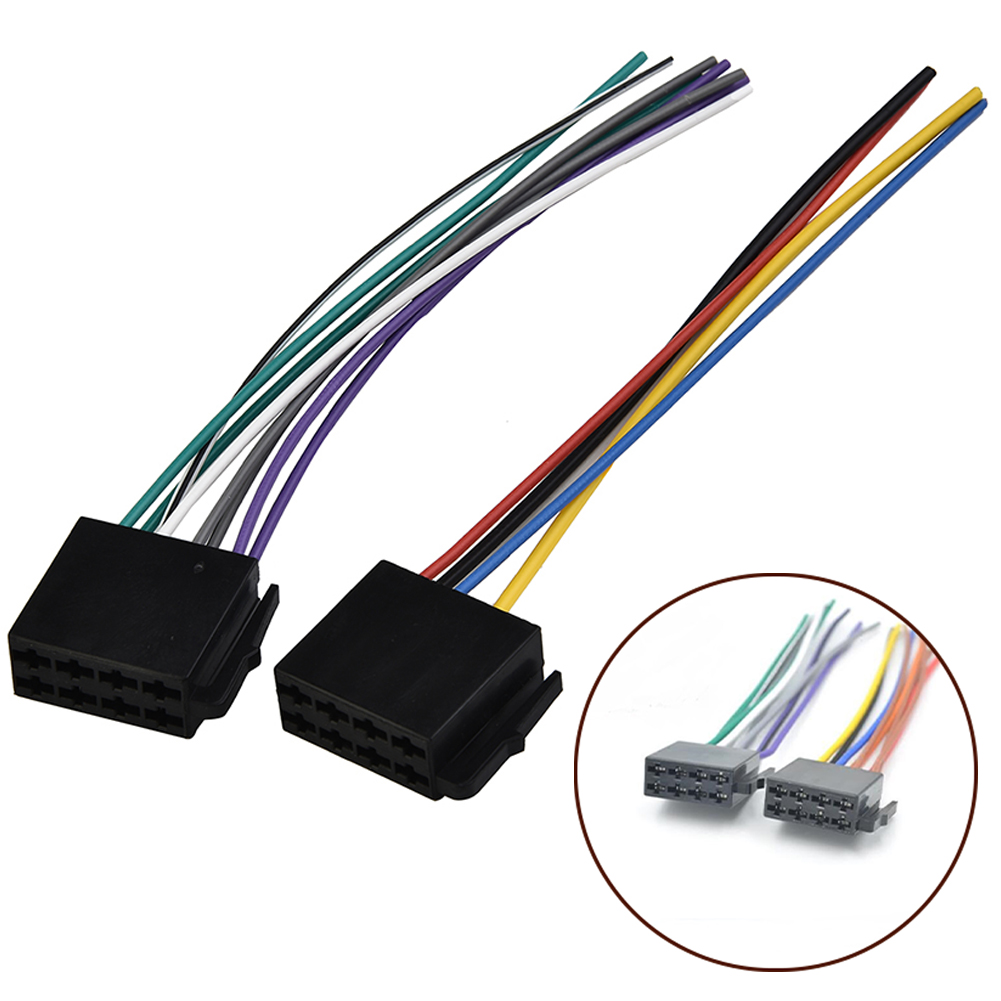 Adaptador de Cable ISO de Radio estéreo para coche, enchufe macho Universal ABS a conector hembra, arnés de cableado, accesorios para automóviles