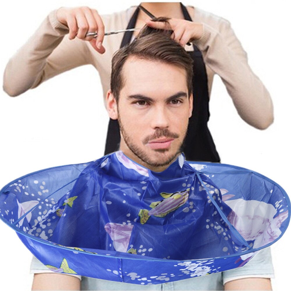 Brainbow 1 Pc Opvouwbare Kapper Mantel Diy Haar Knippen Waterdichte Mantel Paraplu Cape Salon Kapper Salon Kleding Schort Voor Kapsel: Deep Blue