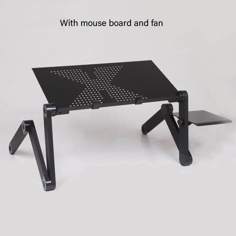 Portable laptop desk for bed adjustable computer desk ergonomic lap notebook support trayy traydes lapdesk with mouse pad: black