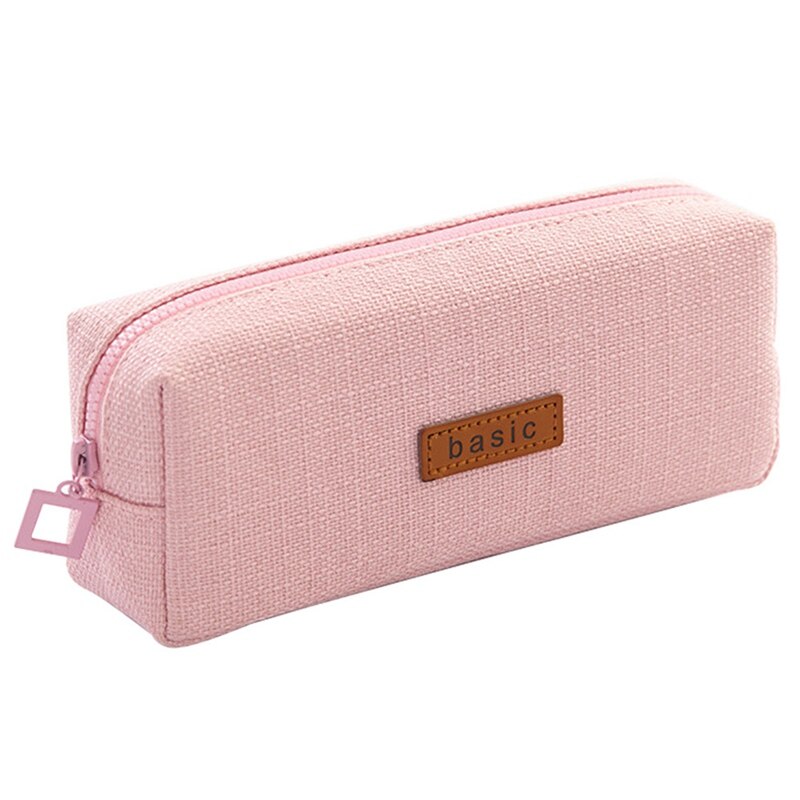 Estuche de lápices sólido Simple estuches de lápices para estudiantes de algodón Lino papelería lápiz artículos para la mochila del colegio bolsa de papelería: PK