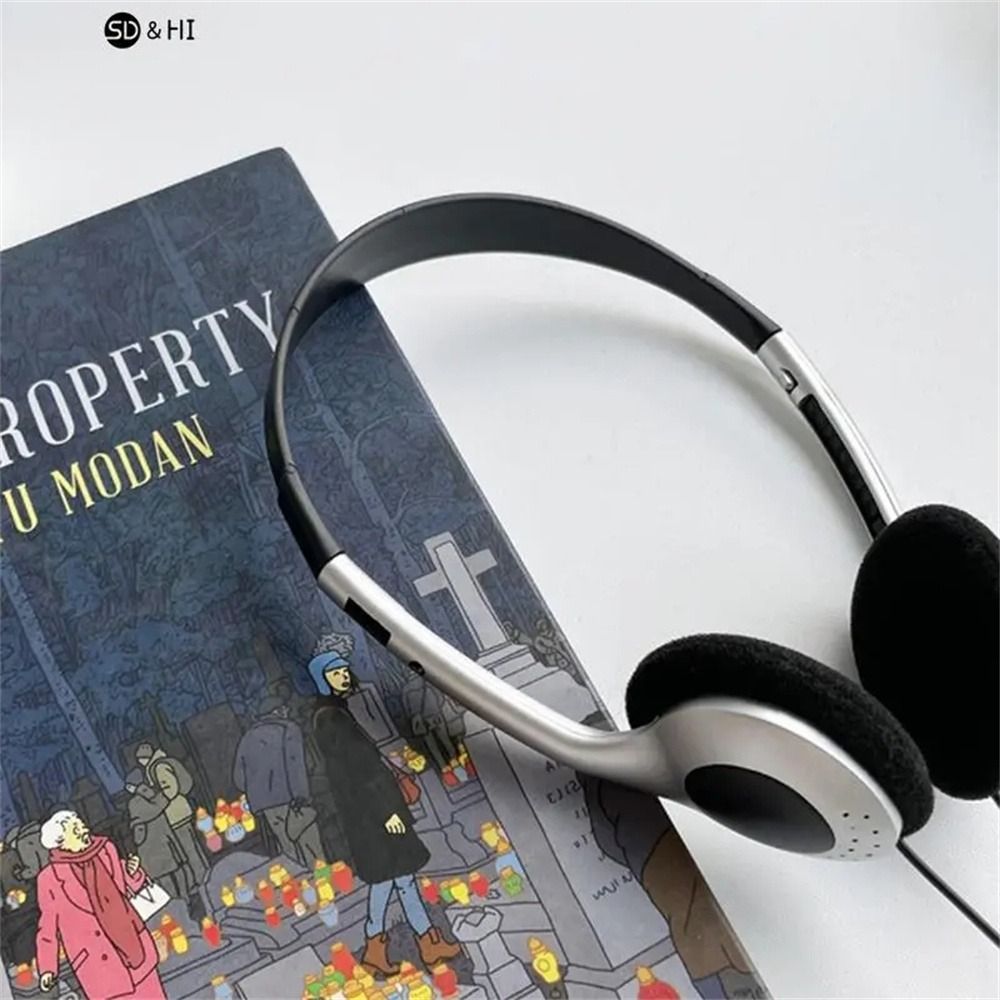 Retro Millennium Wind Headset, Y2K Personality Headphones, Over Ear Earbud, azul e preto, fashion, 3,5mm