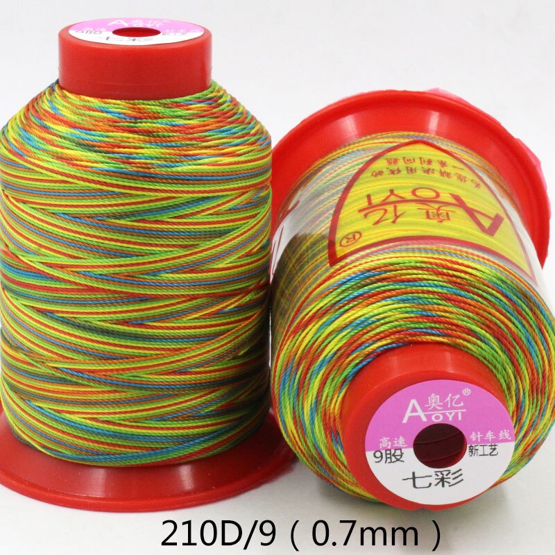 AOYI-Hilo de nailon de alta resistencia para teñir, máquina de pulir de alta resistencia, color arcoíris, 210D: 210D9
