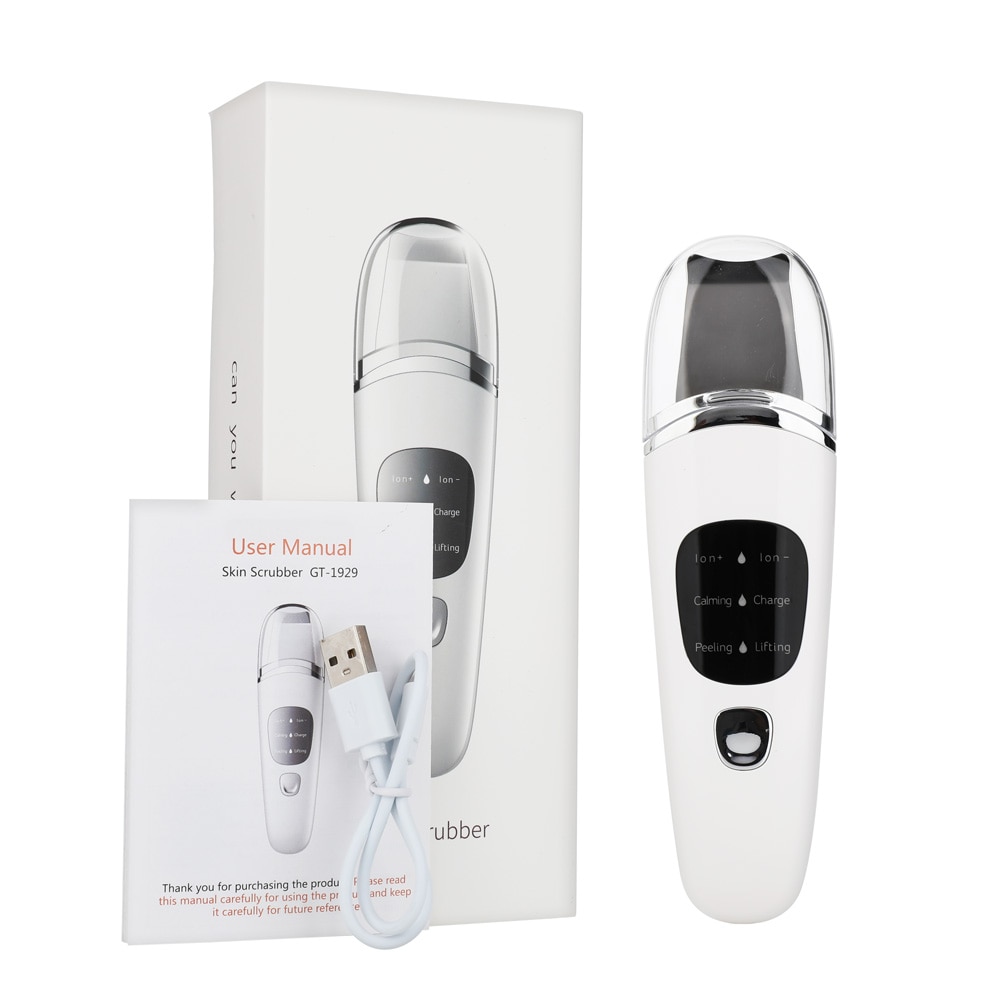 Ultrasonic Skin Scrubber Deep Cleaning Face Scrubber Vibrating Facial Cleansing Skin Spatula Peeling Beauty Instrument Device