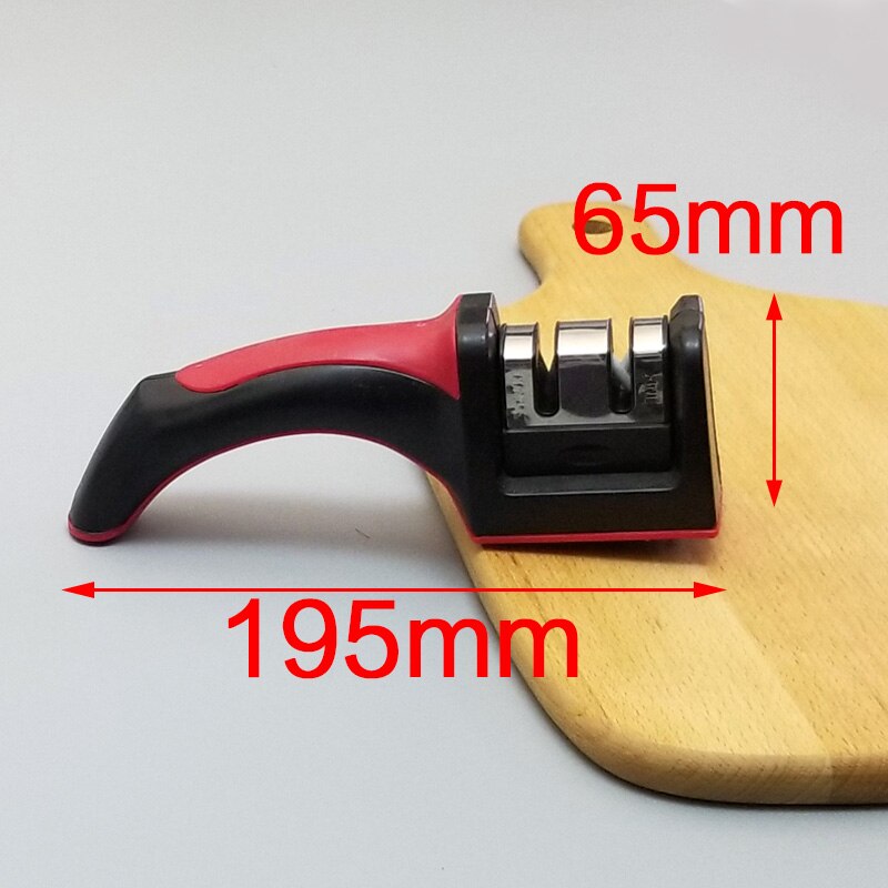 [video]1Pcs Knife Sharpener Ceramic Knife Sharpening Stone Tungsten Steel Diamond Sharpener Kitchen Tools: 2 stages red