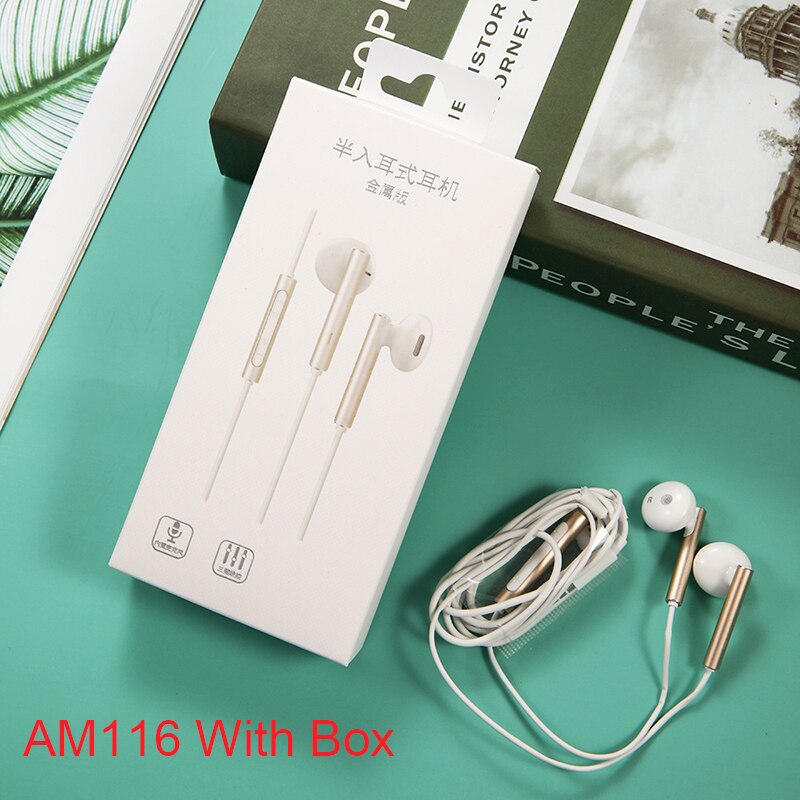 Original Huawei Honor AM115 AM116 Earphone With 3.5mm Headset Wired Control For Huawei P10 P9 P8 Honor 8 Mate 40 30 20 P20 P30: AM 116 With Box