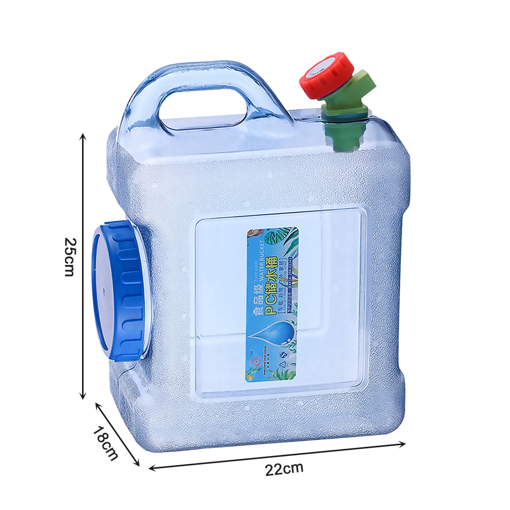 5/8/10//12/15L Portable Water Bucket Driving Pure Water Tank Container with Faucet for Outdoor Camping Cooking Picnic Hiking: green