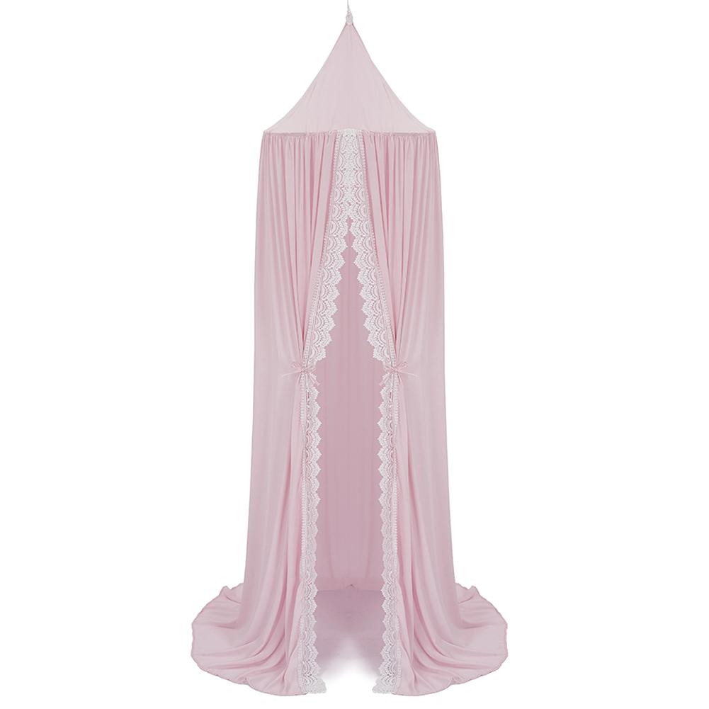 Suspendu bébé lit baldaquin moustiquaire dôme rêve rideau tente bébé berceau filet rond accroché enfants auvent tente enfants chambre décor: Pink