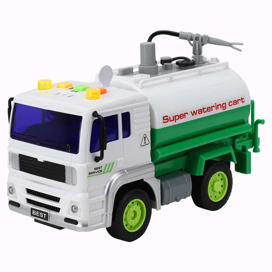 Elektronische Sprinkler Model Voertuigen 1:20 Voertuig Verhalen Licht Geluid Kinderen Educatief Inertie Drenken Auto Speelgoed: green