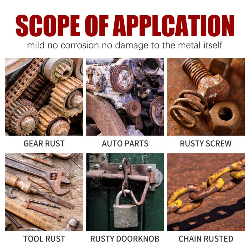 Rust Remover Agent Multipurpose Cleaning Derusting Rust Removal Agent Rust Remover Agent for Home Car Detailing H-best