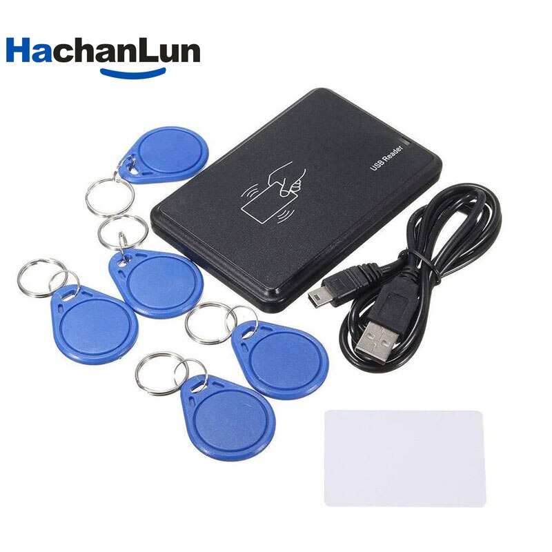 Hachanlun Rfid 125Khz EM4305 T5577 Key Card Usb Reader Duplicator Schrijver Copier Programmeur Smart Security Toegangscontrole Cloner: Package -1
