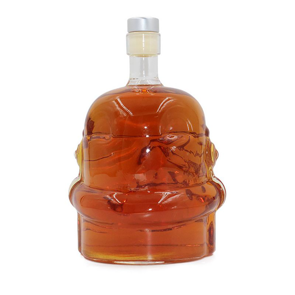 650ml/1000ml Glass Whiskey Bottle Skull Vodka Bottles Skull Head Bottle Gothic Wine Vodka Decanter With Stopper