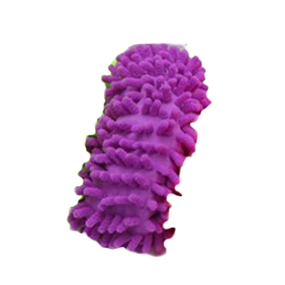 1pcs 5 Colors Dust Mop Slipper House Cleaner Lazy Floor Dusting Cleaning Foot Shoe Cover Dust Mop Slipper: Purple